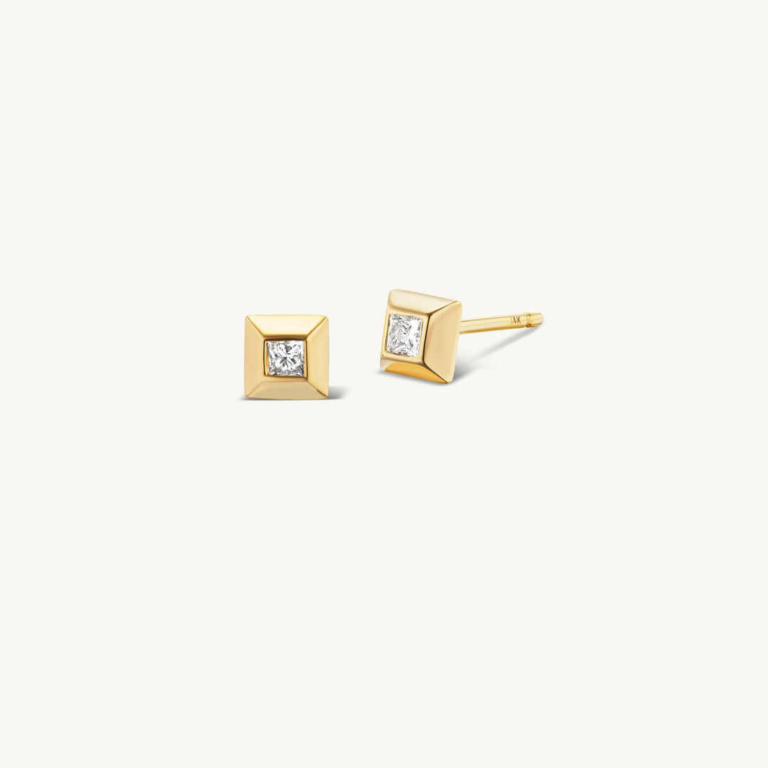 Pryamid Stud Earrings