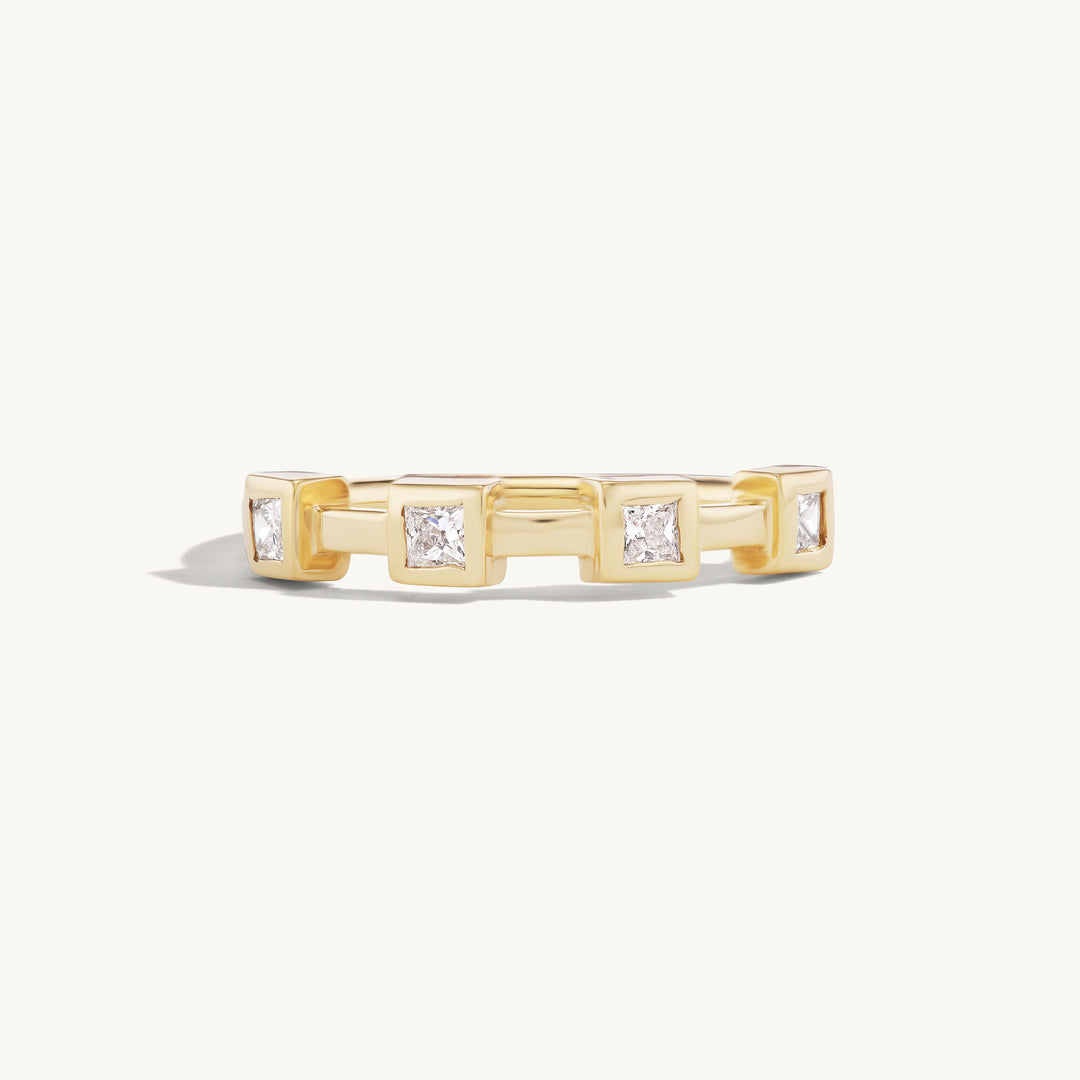 Halfway Princess Cut Diamond Band