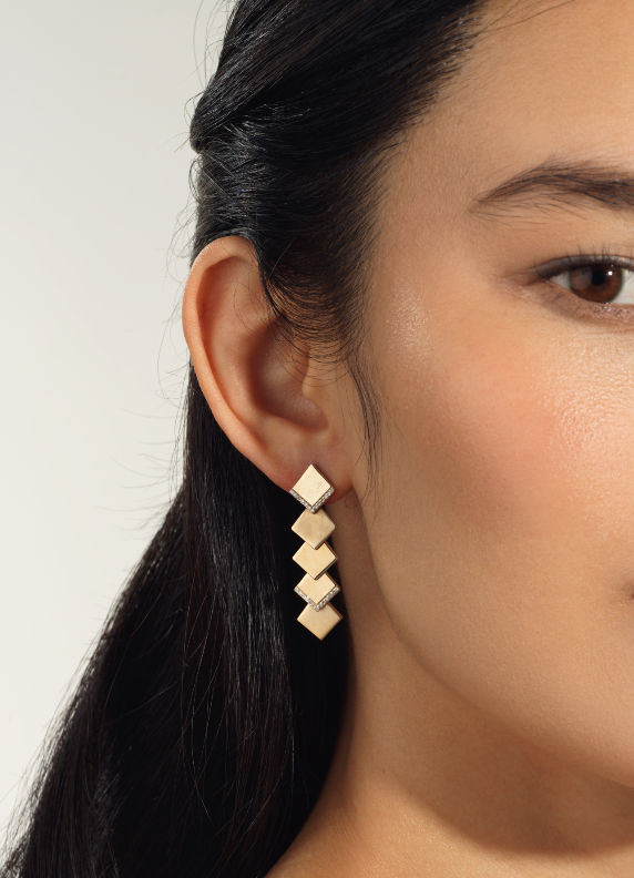 Deco Long Drop Earrings