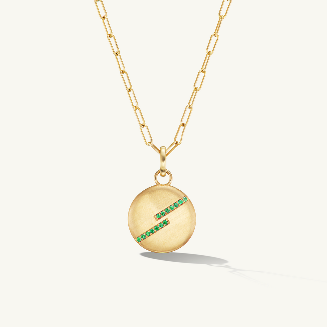 Split Line Emerald Pendant