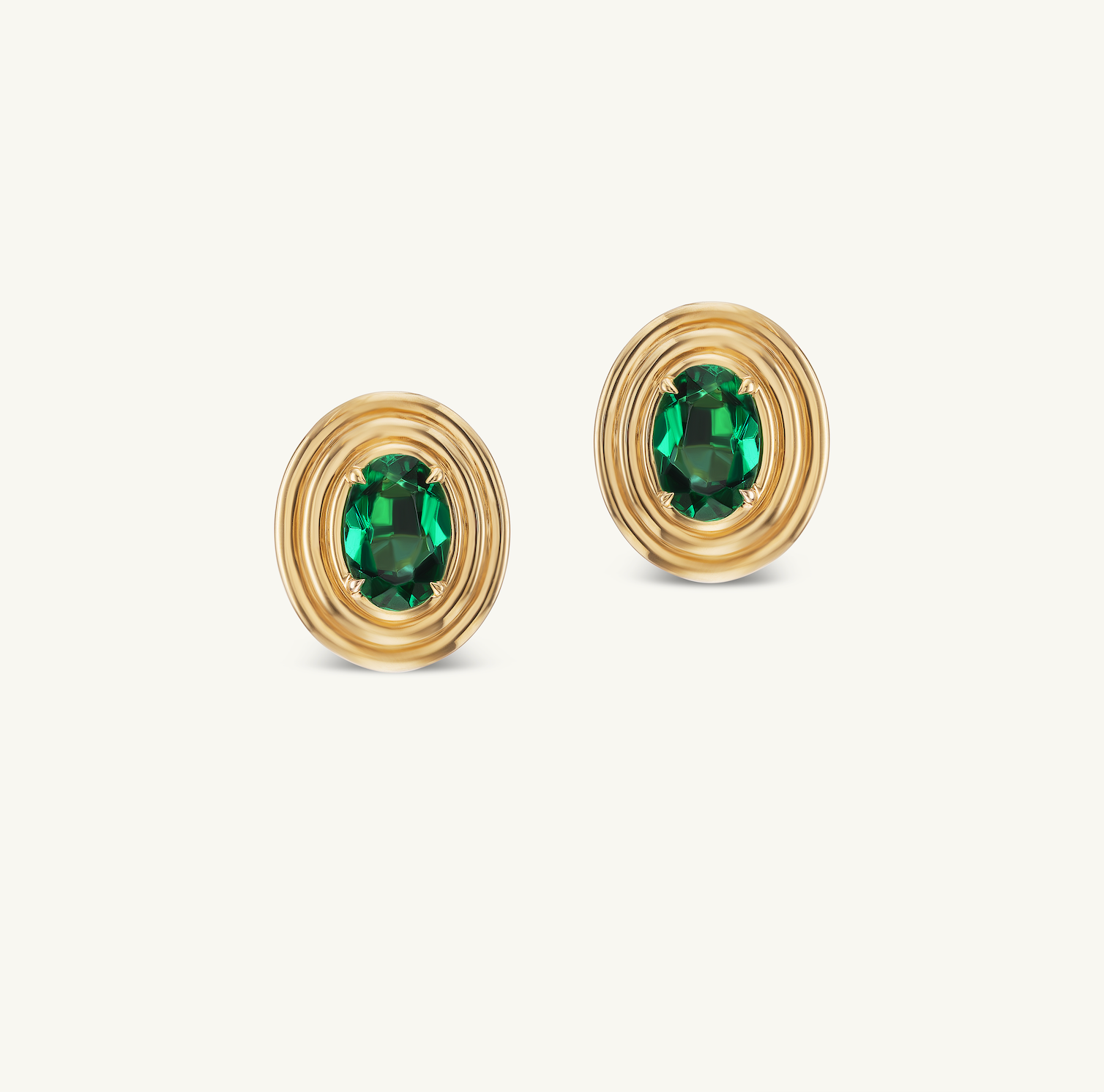 Emerald Etruscan Earrings