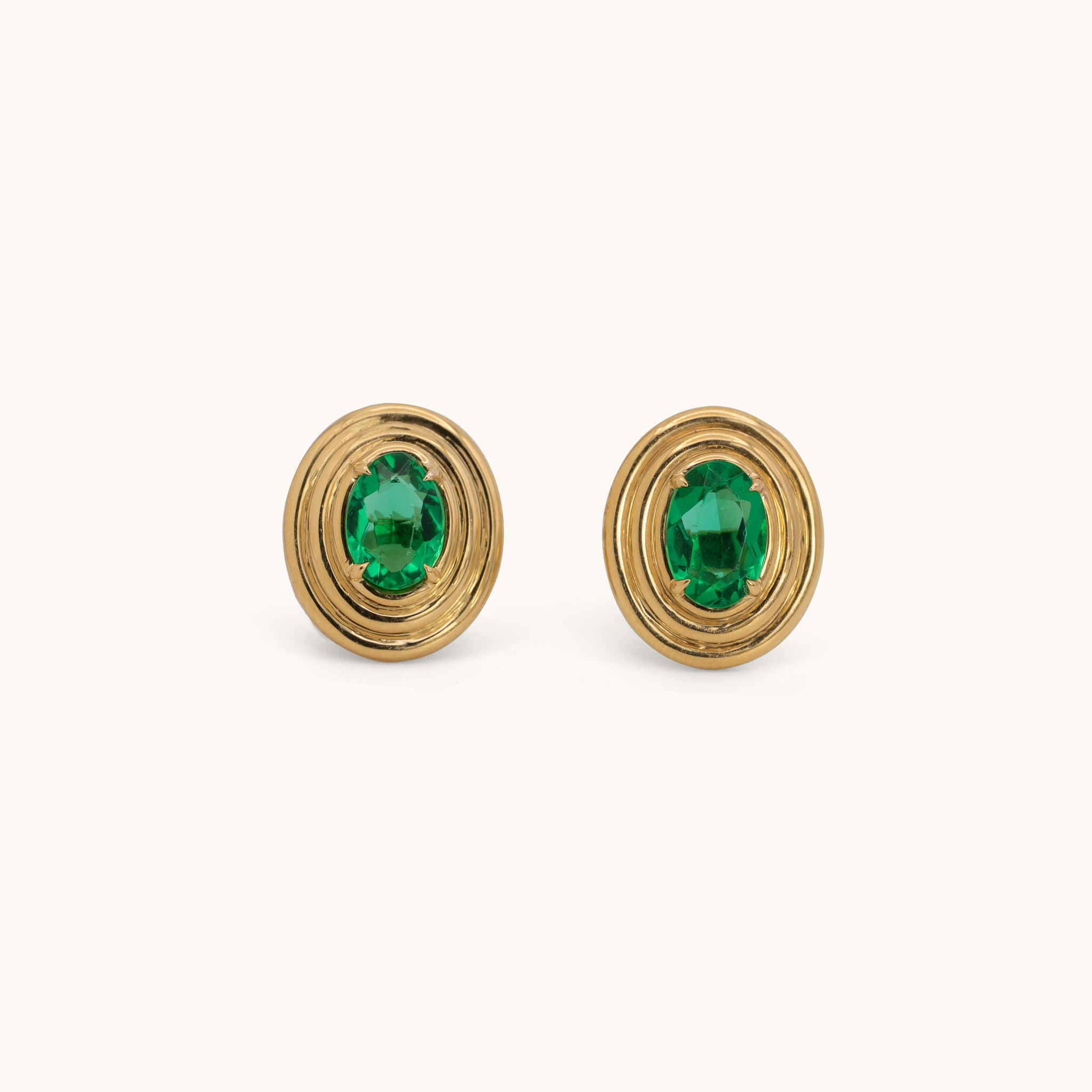 Emerald Etruscan Earrings