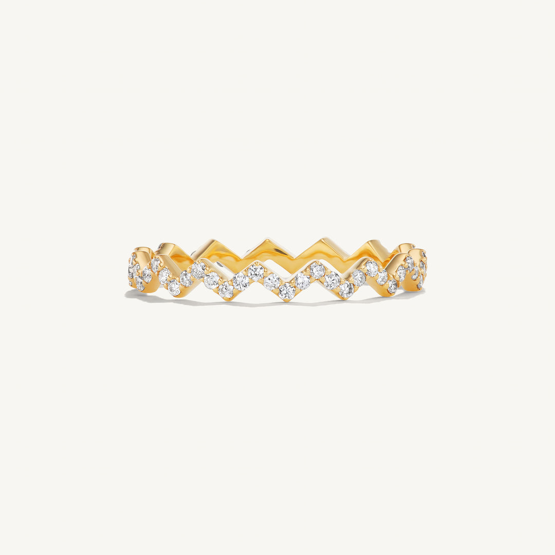 Zig Zag Pave Band