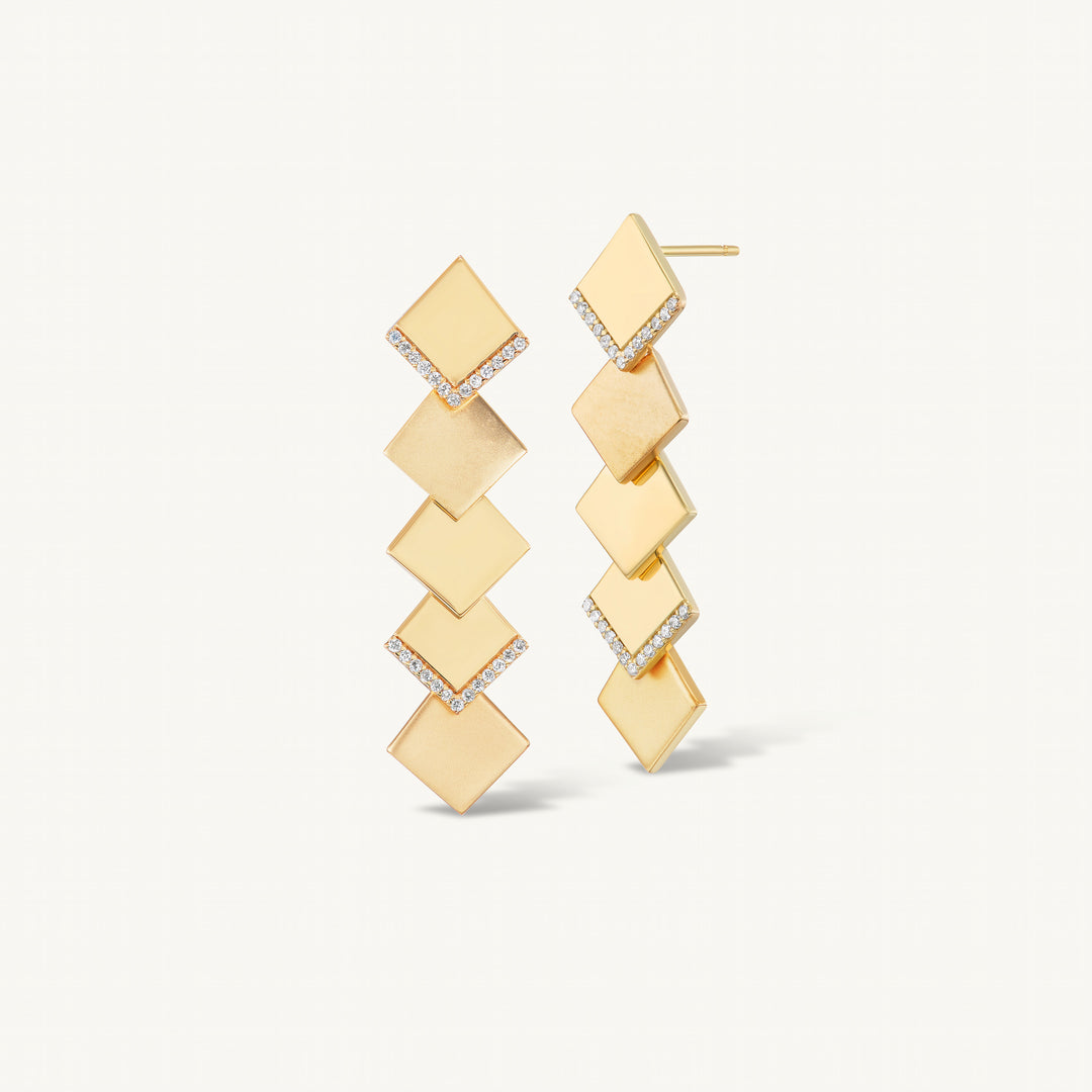 Deco Long Drop Earrings